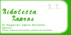 nikoletta kapros business card